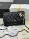 chanel 24a black & white buttons woc Grained Calfskin gold hardware