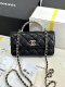 chanel 24a rhinestone handle woc black shiny lambskin gold hardware small
