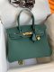 Hermes Birkin 25 30 35 Togo Handbag in Vert Vertigo