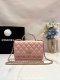 chanel 23k Flower enamel handle woc pink shiny lambskin gold hardware