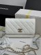 chanel 25p Heart rhinestones woc white Caviar calfskin gold hardware