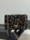 chanel 24s sequined cf black gold hardware