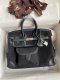 Hermes Birkin Cargo HAC 25 Black Canvas & Box Calf Palladium Hardware