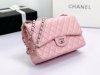 chanel cf pink shiny lambskin sliver hardware chanel cf pink shiny lambskin sliver hardware