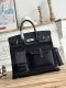 Hermes Birkin Cargo HAC 40 Bleu Marine Canvas & Black Box Calf Palladium Hardware