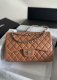 chanel cf Light Brown shiny lambskin sliver hardware chanel cf Light Brown shiny lambskin sliver hardware