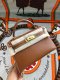 Hermes Mini Kelly II Chevre Handbag in Brown Golden Haredware Hermes Mini Kelly II Chevre Handbag in Brown Golden Haredware