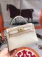 Hermes Mini Kelly II Chevre Handbag in Craie Golden Haredware