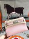 Hermes Mini Kelly II Chevre Handbag in Rose Sakura Silver Haredware Hermes Mini Kelly II Chevre Handbag in Rose Sakura Silver Haredware