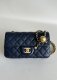 chanel 2020 Golden Globe mini cf navy shiny lambskin gold hardware