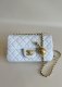 chanel 2020 Golden Globe mini cf white shiny lambskin gold hardware