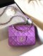 chanel mini cf purple shiny lambskin sliver hardware chanel mini cf purple shiny lambskin sliver hardware