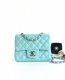 chanel mini cf Tiffany Blue shiny lambskin sliver hardware chanel mini cf Tiffany Blue shiny lambskin sliver hardware