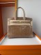 Hermes Birkin 25 Shiny Alligator Crocodile Handbag in Chevre Gold