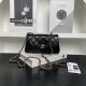 chanel 25s mini cf black shiny lambskin gold hardware medium
