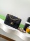 chanel 25c cf black woven gold hardware small