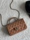 chanel top handle cf Caramel shiny lambskin steel hardware