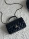 chanel top handle cf black shiny lambskin steel hardware
