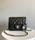 chanel mini Silver Ball cf black shiny lambskin sliver hardware