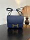 Hermes Constance Mini 18 Epson Shoulder Bag Blue Saphir