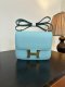 Hermes Constance Mini 18 Epson Shoulder Blue Atoll