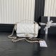 chanel 25c top handle cf white shiny lambskin Hollow gold cc&gold hardware