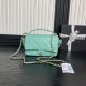 chanel 25c top handle cf Tiffany Blue shiny lambskin Hollow gold cc&gold hardware