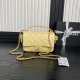 chanel 25c top handle cf yellow shiny lambskin Hollow gold cc&gold hardware