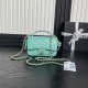 chanel 25c top handle cf Tiffany Blue shiny lambskin Hollow gold cc&gold hardware small