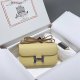 Hermes Constance Elan Epsom Shoulder Bag in Jaune Poussin Silver Hardware Hermes Constance Elan Epsom Shoulder Bag in Jaune Poussin Silver Hardware
