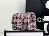 chanel cf Pink Black White tweed gold hardware small