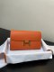Hermes Constance Epsom Long To Go Wallet Orange Golden Hardware