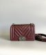 chanel leboy Claret Caviar Chevron Quilted sliver hardware small