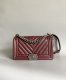 chanel leboy Claret Caviar Chevron Quilted sliver hardware medium