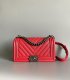 chanel leboy red Caviar Chevron Quilted sliver hardware medium