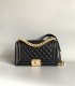 chanel leboy black Caviar Quilted gold hardware