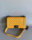 chanel leboy yellow shiny lambskin sliver hardware medium