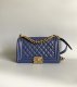 chanel leboy navy shiny lambskin gold hardware medium