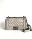 chanel leboy grey shiny lambskin sliver hardware medium