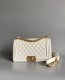 chanel leboy white Caviar Quilted gold hardware medium