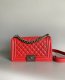chanel mini leboy red Caviar Quilted sliver hardware medium