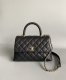 chanel coco handle black bag black grained calfskin gold hardware small