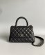 chanel coco handle black bag black grained calfskin so black hardware small