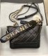 chanel gabrielle hobo bag black aged calfskin gold hardware small