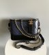 chanel gabrielle hobo bag blue aged calfskin gold hardware small