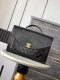 chanel 24a Briefcase black shiny lambskin gold hardware