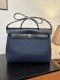 Hermes canvas and leather Herbag Bag Blue Saphir and Black