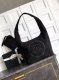 chanel CC Beach Hobo Bag sliver&black Towel Terry sliver hardware
