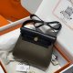 Hermes Herbag Zip 20 Bag Olive Green and Black