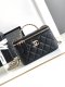 Chanel 24a diamond handle Vanity Case bag black caviar calfskin Gold Hardware Chanel 24a diamond handle Vanity Case bag black caviar calfskin Gold Hardware